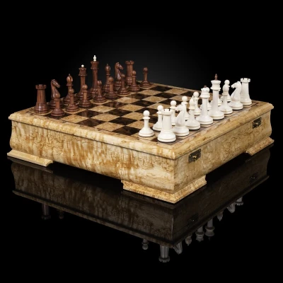 Шахматы "Стаунтон Элегант" из бивня мамонта