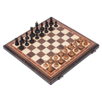 Шахматы подарочные из американского ореха с фигурами из бука Люкс