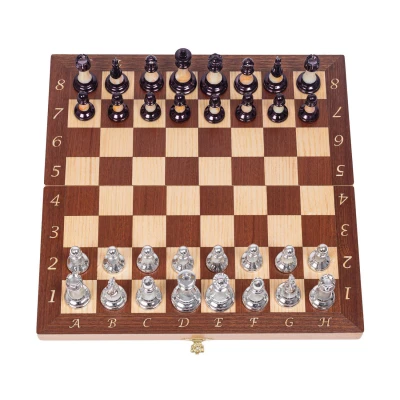 Шахматы подарочные Интарсия темные с фигурами Итальянский дизайн Люкс