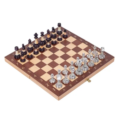 Шахматы подарочные Интарсия темные с фигурами Итальянский дизайн Люкс