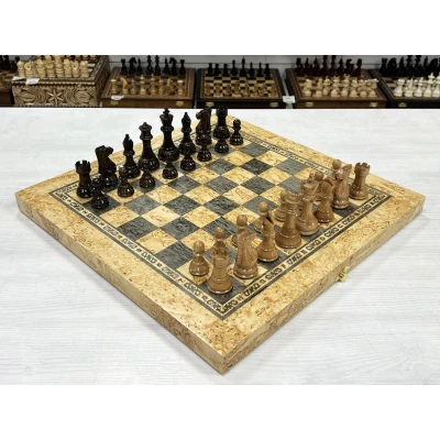 Шахматы эксклюзивные из карельской березы с фигурами Суприм