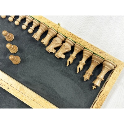 Шахматы эксклюзивные из карельской березы с фигурами Суприм