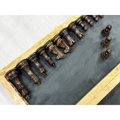 Шахматы эксклюзивные из карельской березы с фигурами Суприм