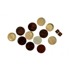 Набор фишек для нард из обсидиана, Haleyan