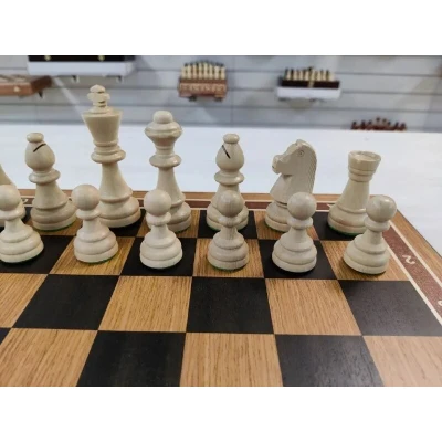 Шахматы турнирные Стаунтон дуб фигуры с утяжелением 45 на 45 см