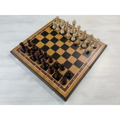 Шахматы турнирные Стаунтон дуб фигуры с утяжелением 45 на 45 см