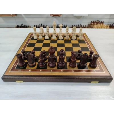 Шахматы турнирные Стаунтон дуб фигуры с утяжелением 45 на 45 см