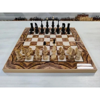 Шахматы + нарды клен презент на доске олива