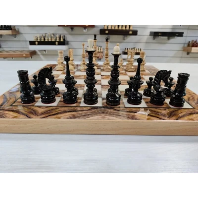 Шахматы + нарды клен презент на доске олива