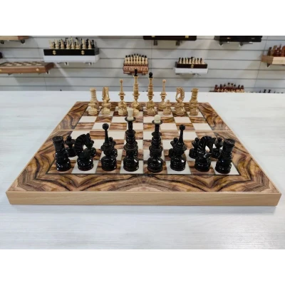Шахматы + нарды клен презент на доске олива