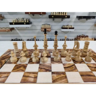 Шахматы + нарды клен презент на доске олива