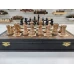 Шахматы в ларце профессиональные Индийский Стаунтон мореный дуб с утяжелением