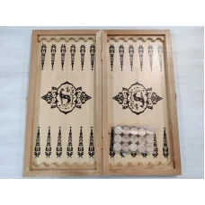 Нарды подарочные восточный орнамент из бука большие 60 см с полем для шашек