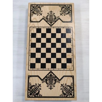 Нарды подарочные восточный орнамент из бука большие 60 см с полем для шашек