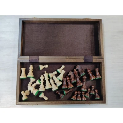 Шахматы деревянные Стаунтон с утяжелением из ореха и ясеня 50 на 50 см большие