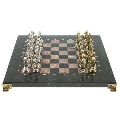 Шахматы подарочные Атлас креноид змеевик 28 на 28 см