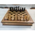 Шахматы подарочные в ларце из дуба с фигурами из карельской березы