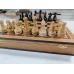 Шахматы подарочные в ларце из дуба с фигурами из карельской березы