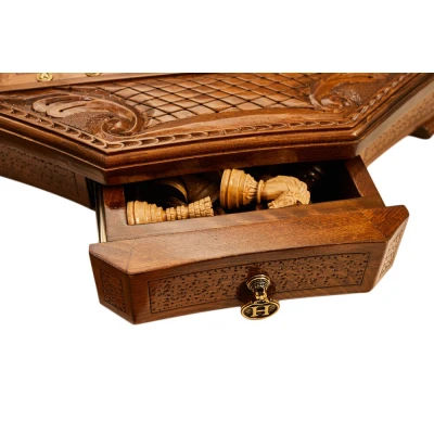 Шахматы резные в ларце "Севанское сражение" 50, Haleyan