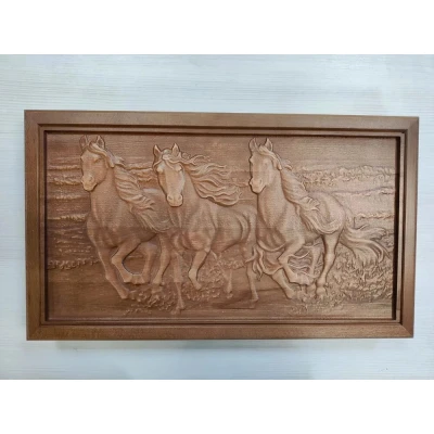 Нарды деревянные подарочные Тройка лошадей из массива бука