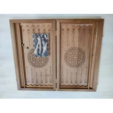 Нарды деревянные подарочные Тройка лошадей из массива бука