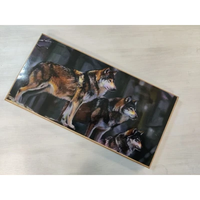 Нарды деревянные Волчья стая большие 60 на 60 см