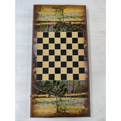 Нарды деревянные Медвежий оскал большие 60 на 60 см