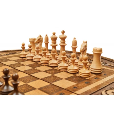 Шахматы + нарды резные "Аревик" 60, Mkhitaryan