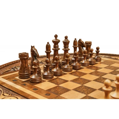 Шахматы + нарды резные "Аревик" 60, Mkhitaryan