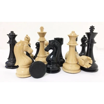 Шахматные фигуры Стаунтон композит черные большие без доски