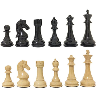 Шахматные фигуры Стаунтон композит черные большие без доски