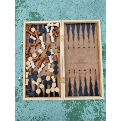 Шахматы-нарды-шашки классические эконом доска 39х39 см