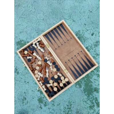 Шахматы-нарды-шашки классические эконом доска 39х39 см