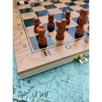 Шахматы-нарды-шашки классические эконом доска 39х39 см