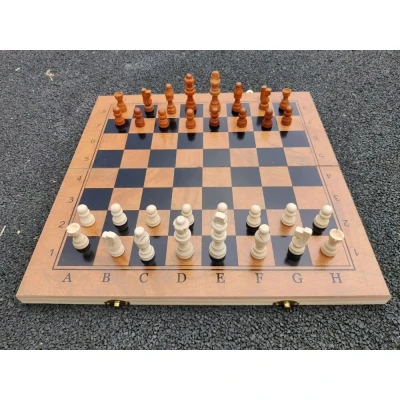 Шахматы-нарды-шашки классические эконом доска 39х39 см