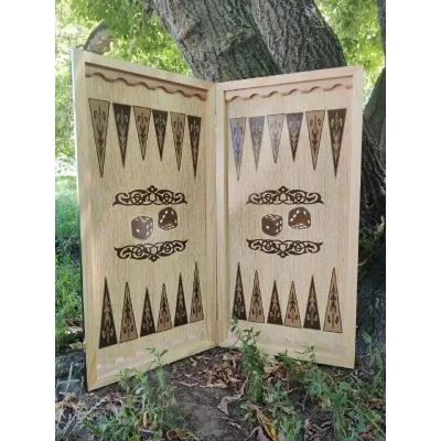 Нарды деревянные подарочные Медвежий оскал средние 50 см / набор для игры в нарды