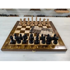 Шахматы нарды шашки из дуба и бука большие в чехле