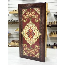 Нарды деревянные Красный узор большие 60 на 60 см