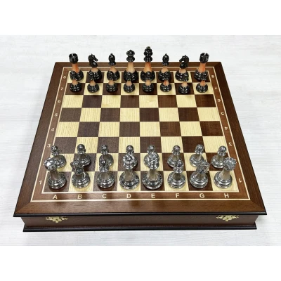 Шахматный ларец Махагон 45 см Итальянский дизайн