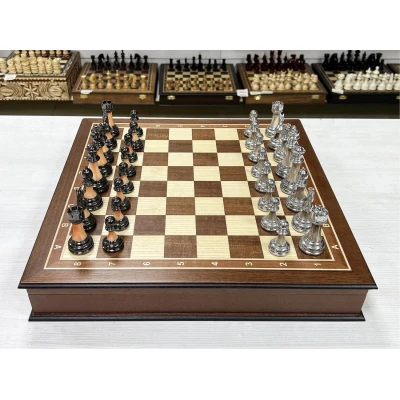 Шахматный ларец Махагон 45 см Итальянский дизайн