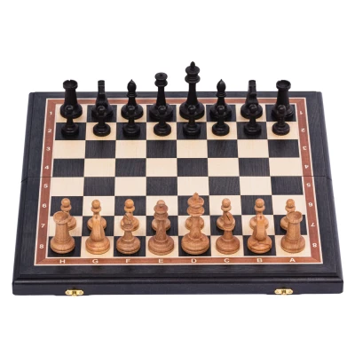 Шахматы деревянные из моренного дуба и бука с утяжелением большие 50 см