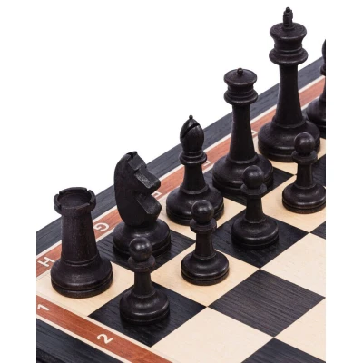Шахматы деревянные из моренного дуба и бука с утяжелением большие 50 см