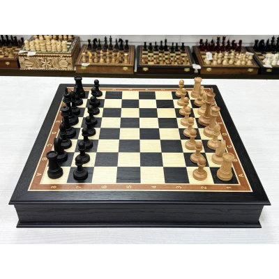 Шахматный ларец подарочный из мореного дуба средний