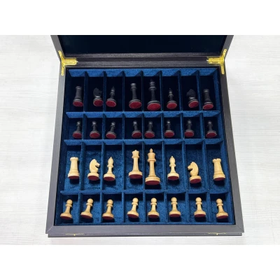 Шахматный ларец подарочный из мореного дуба средний