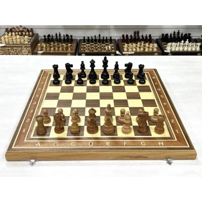 Шахматы турнирные Индийский стаунтон орех 50 см с утяжеленными фигурами