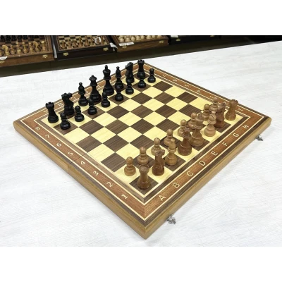 Шахматы турнирные Индийский стаунтон орех 50 см с утяжеленными фигурами