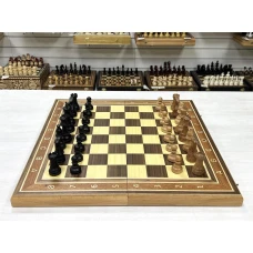 Шахматы турнирные Индийский стаунтон орех 50 см с утяжеленными фигурами