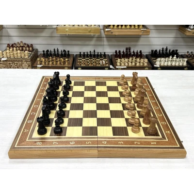 Шахматы турнирные Индийский стаунтон орех 50 см с утяжеленными фигурами