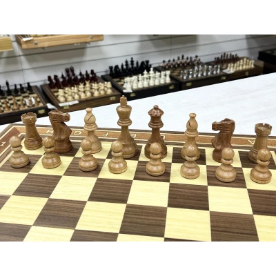 Шахматы турнирные Индийский стаунтон орех 50 см с утяжеленными фигурами