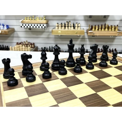 Шахматы турнирные Индийский стаунтон орех 50 см с утяжеленными фигурами